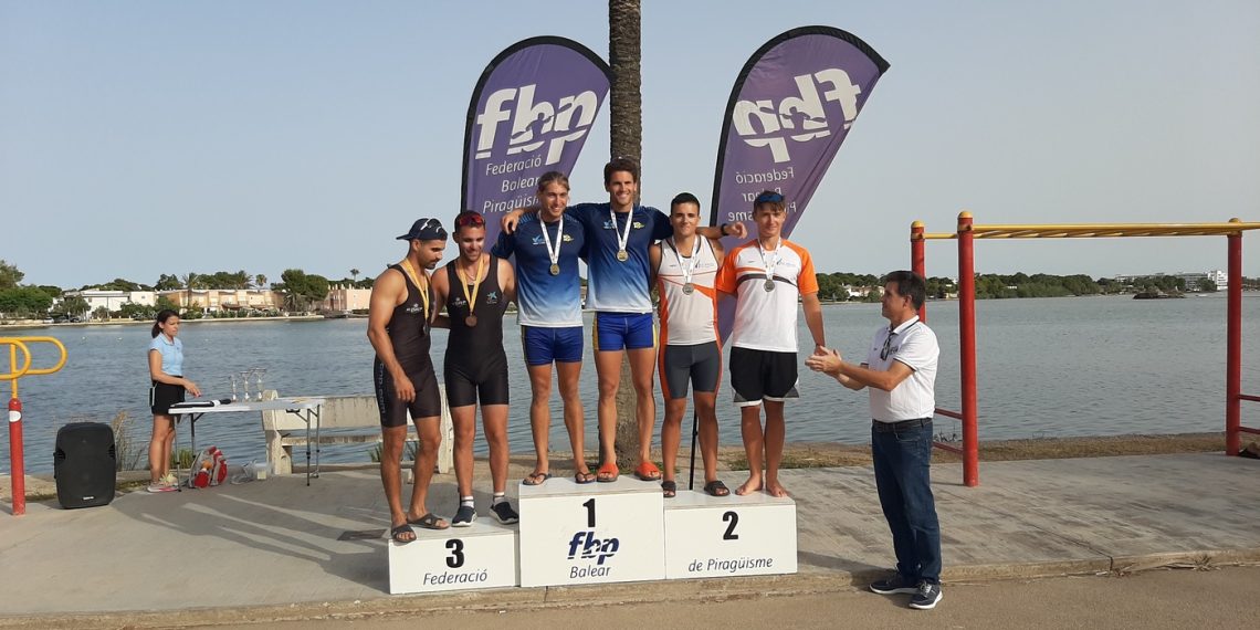 Los palistas de Es Nàutic vuelven del Campeonato de Balears de Pista, en Alcudia, con cuatro medallas