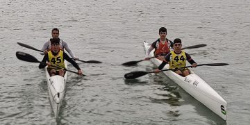 Rubén González i Pere Costa, del CNSA, bronze a la Copa d’Espanya de Caiac de Mar, a Dénia