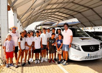 Los equipos de Optimist e Ilca del CNSA, en la regata Astrapace del Mar Menor