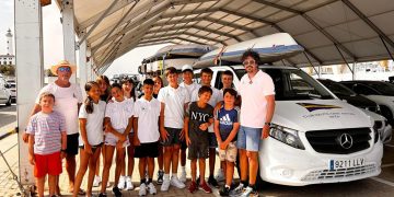 Los equipos de Optimist e Ilca del CNSA, en la regata Astrapace del Mar Menor