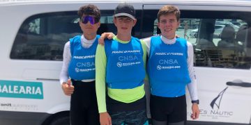 El equipo de Ilca 6 de Es Nàutic, en Can Pastilla para competir en el Campeonato de Balears