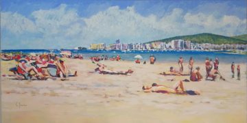 El Club Nàutic Sant Antoni acoge la exposición de pintura ‘On the beach’, de Carlos Genicio