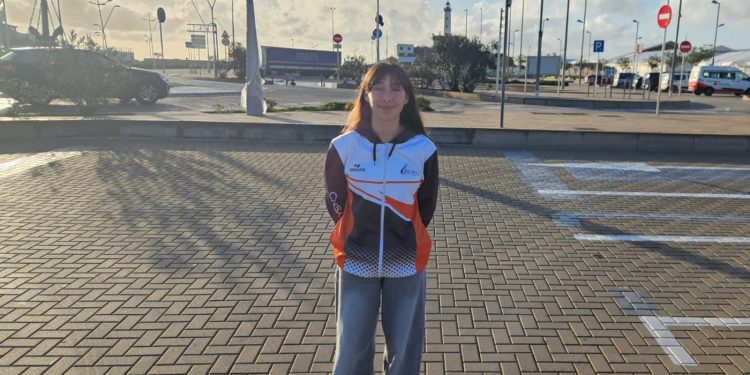 La regatista d’ILCA 4 del CNSA Maria Torres, en el Christmas Trophy de la Mar Menor