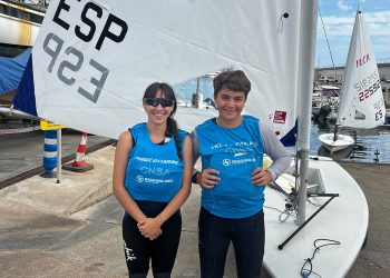 María Torres y Leo Gonzato, en el Campeonato de Balears de Ilca 6 en Sa Ràpita