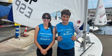 María Torres y Leo Gonzato, en el Campeonato de Balears de Ilca 6 en Sa Ràpita